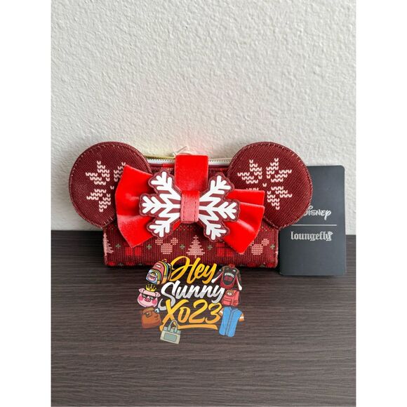Loungefly Handbags - Loungefly Disney Minnie Mouse Sweater Holiday Wallet